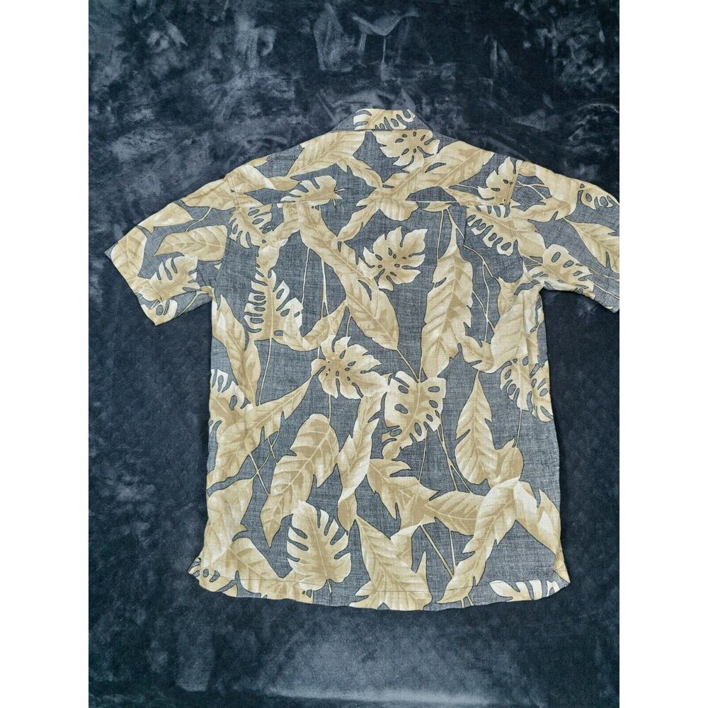 Panama Jack Hawaiian Button Up Shirt Mens M Gray Floral Short Sleeve - Picture 2 of 6